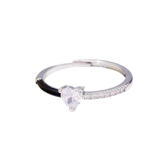 Anillo Belle Âme – Corazón en Plata Ajustable