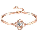 Pulsera trebol de cuatro hojas oro rosado - additional image 2