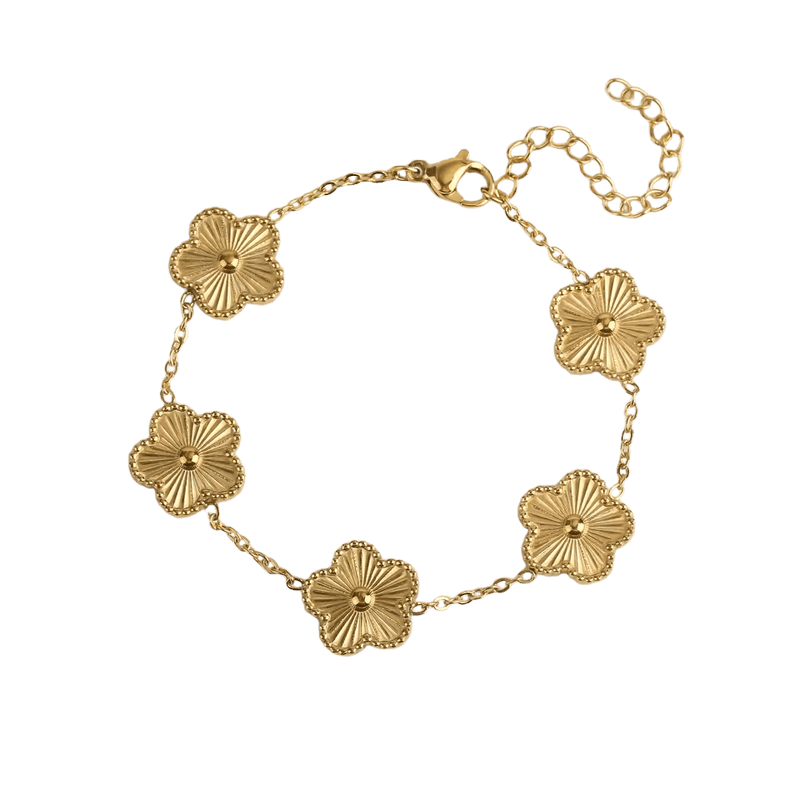 Pulsera Fortuna Dorada – Trébol de Cinco Hojas